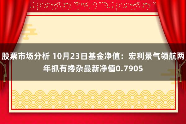 股票市场分析 10月23日基金净值：宏利景气领航两年抓有搀杂最新净值0.7905