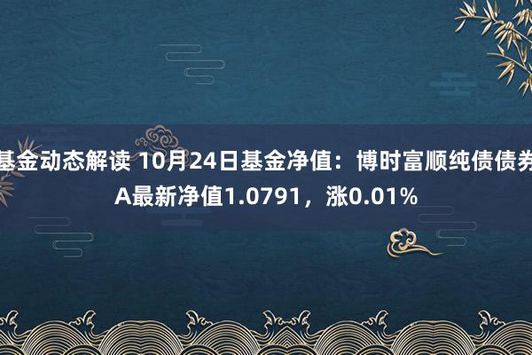 基金动态解读 10月24日基金净值：博时富顺纯债债券A最新净值1.0791，涨0.01%