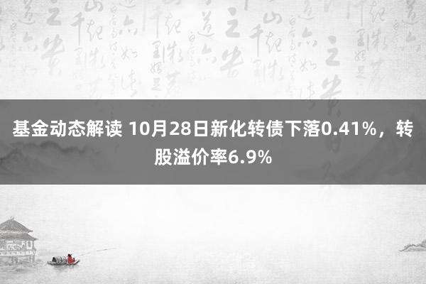 基金动态解读 10月28日新化转债下落0.41%，转股溢价率6.9%