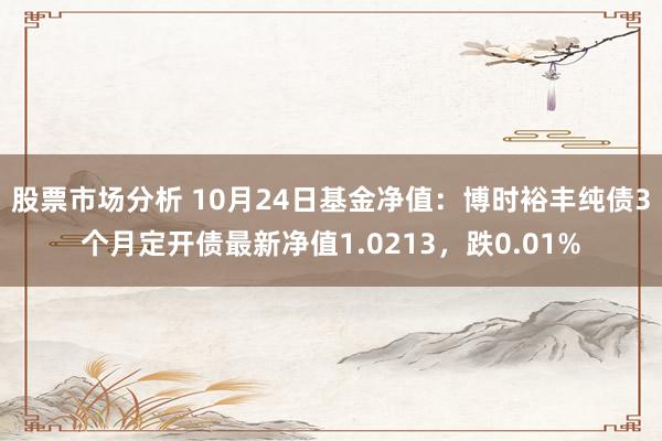 股票市场分析 10月24日基金净值：博时裕丰纯债3个月定开债最新净值1.0213，跌0.01%