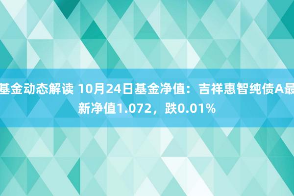 基金动态解读 10月24日基金净值：吉祥惠智纯债A最新净值1.072，跌0.01%