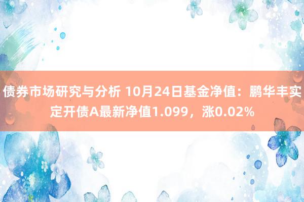 债券市场研究与分析 10月24日基金净值：鹏华丰实定开债A最新净值1.099，涨0.02%