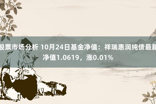 股票市场分析 10月24日基金净值：祥瑞惠润纯债最新净值1.0619，涨0.01%