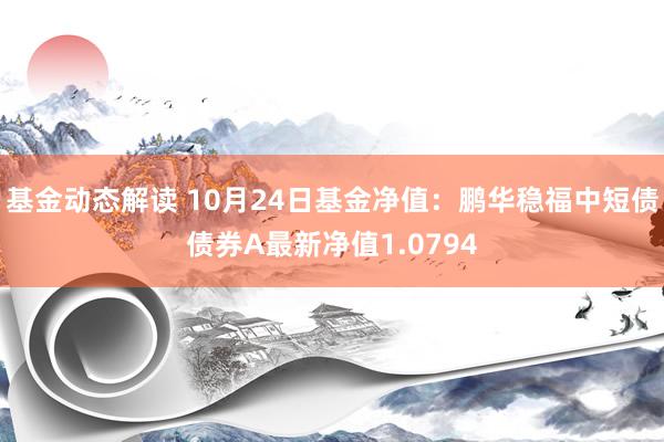 基金动态解读 10月24日基金净值：鹏华稳福中短债债券A最新净值1.0794