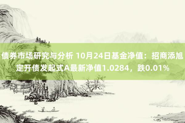 债券市场研究与分析 10月24日基金净值：招商添旭定开债发起式A最新净值1.0284，跌0.01%