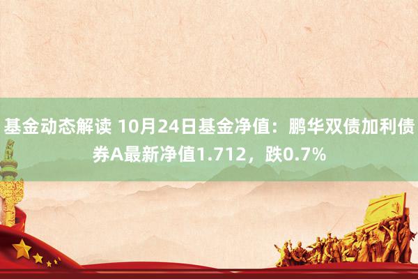 基金动态解读 10月24日基金净值：鹏华双债加利债券A最新净值1.712，跌0.7%