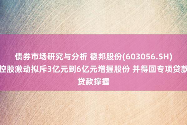 债券市场研究与分析 德邦股份(603056.SH)曲折控股激动拟斥3亿元到6亿元增握股份 并得回专项贷款撑握