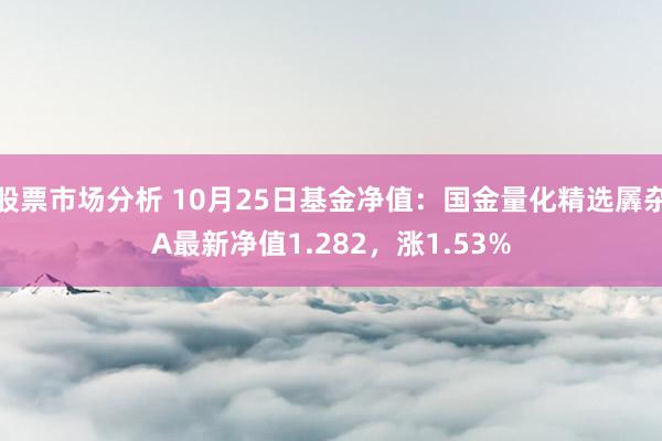 股票市场分析 10月25日基金净值：国金量化精选羼杂A最新净值1.282，涨1.53%