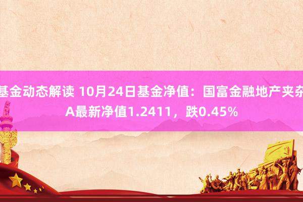 基金动态解读 10月24日基金净值：国富金融地产夹杂A最新净值1.2411，跌0.45%