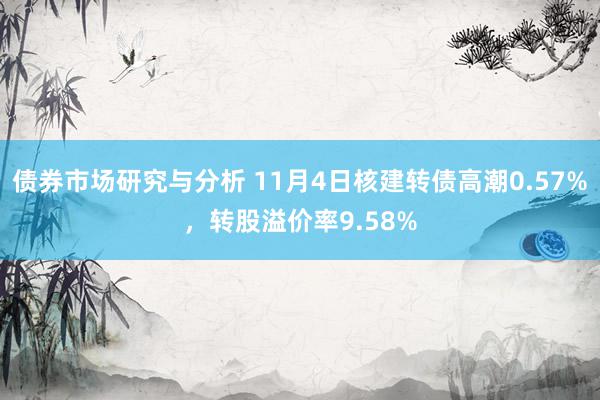 债券市场研究与分析 11月4日核建转债高潮0.57%，转股溢价率9.58%