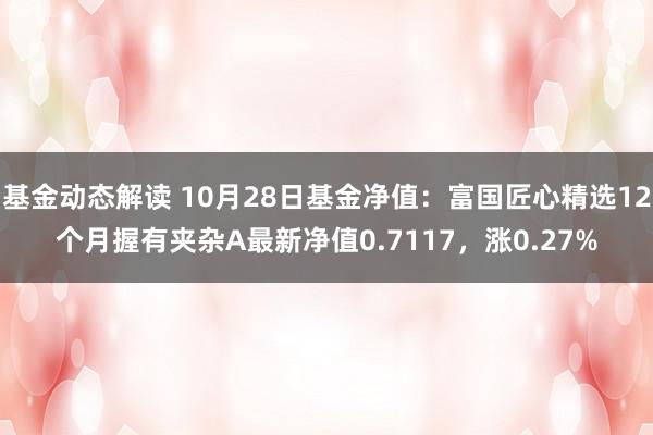 基金动态解读 10月28日基金净值：富国匠心精选12个月握有夹杂A最新净值0.7117，涨0.27%