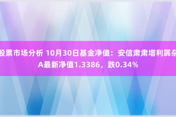 股票市场分析 10月30日基金净值：安信肃肃增利羼杂A最新净值1.3386，跌0.34%