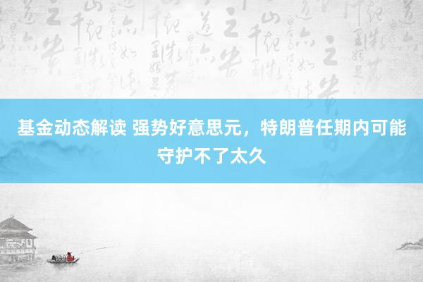 基金动态解读 强势好意思元，特朗普任期内可能守护不了太久