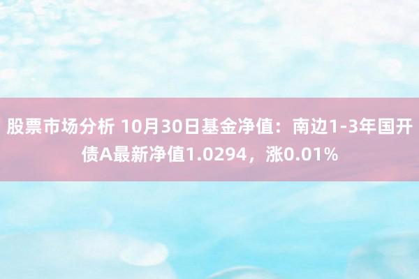 股票市场分析 10月30日基金净值：南边1-3年国开债A最新净值1.0294，涨0.01%