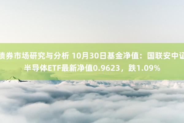 债券市场研究与分析 10月30日基金净值：国联安中证半导体ETF最新净值0.9623，跌1.09%