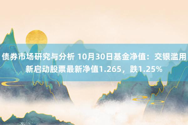 债券市场研究与分析 10月30日基金净值：交银滥用新启动股票最新净值1.265，跌1.25%