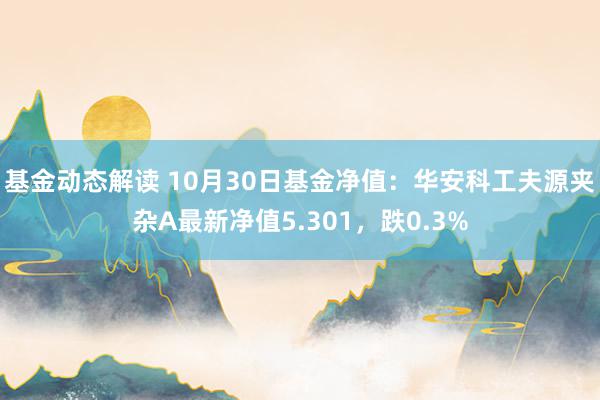 基金动态解读 10月30日基金净值：华安科工夫源夹杂A最新净值5.301，跌0.3%