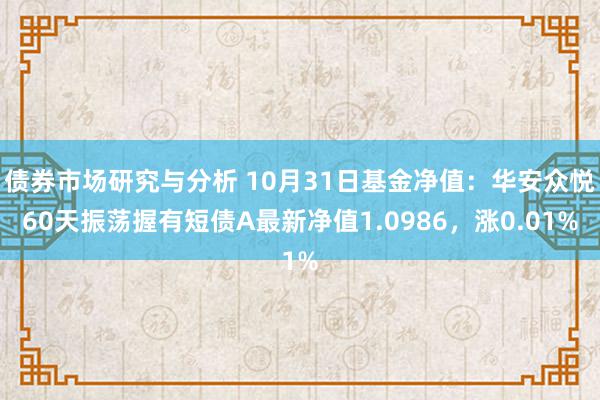 债券市场研究与分析 10月31日基金净值：华安众悦60天振荡握有短债A最新净值1.0986，涨0.01%