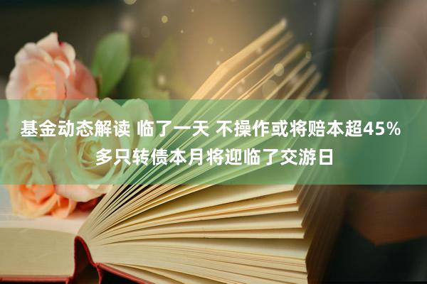 基金动态解读 临了一天 不操作或将赔本超45% 多只转债本月将迎临了交游日