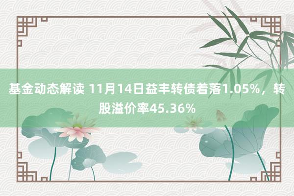 基金动态解读 11月14日益丰转债着落1.05%，转股溢价率45.36%