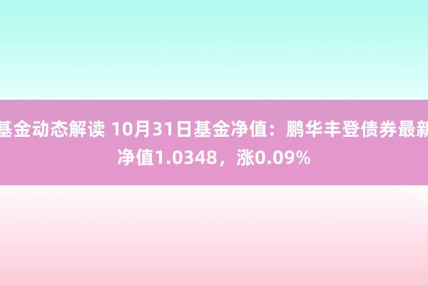 基金动态解读 10月31日基金净值：鹏华丰登债券最新净值1.0348，涨0.09%