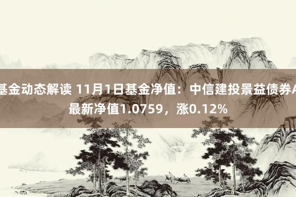 基金动态解读 11月1日基金净值：中信建投景益债券A最新净值1.0759，涨0.12%