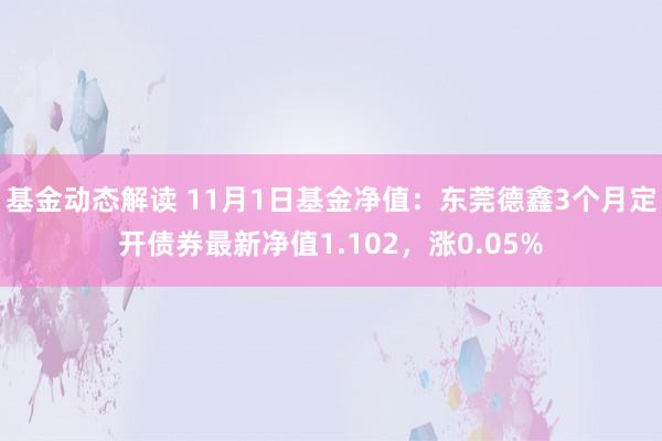 基金动态解读 11月1日基金净值：东莞德鑫3个月定开债券最新净值1.102，涨0.05%