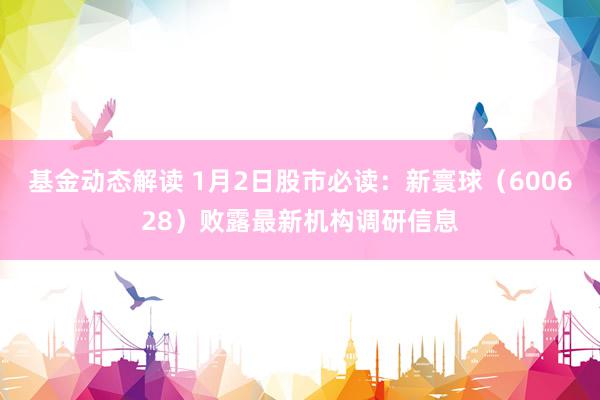 基金动态解读 1月2日股市必读：新寰球（600628）败露最新机构调研信息