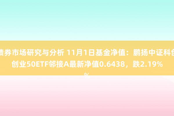 债券市场研究与分析 11月1日基金净值：鹏扬中证科创创业50ETF邻接A最新净值0.6438，跌2.19%