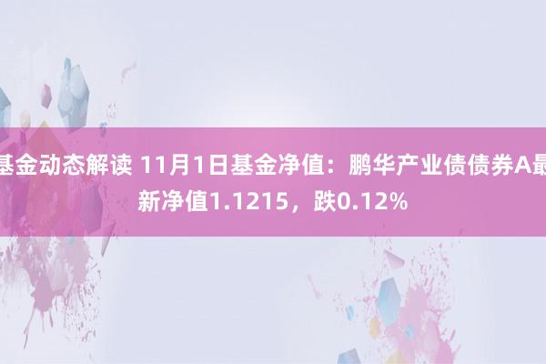 基金动态解读 11月1日基金净值：鹏华产业债债券A最新净值1.1215，跌0.12%