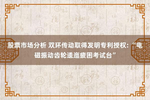 股票市场分析 双环传动取得发明专利授权: “电磁振动齿轮逶迤疲困考试台”