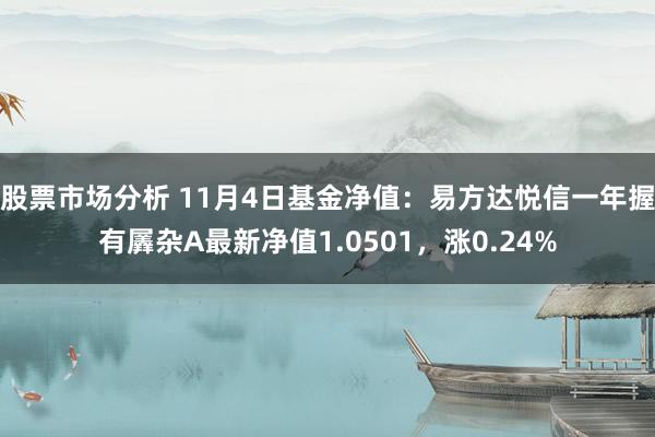 股票市场分析 11月4日基金净值：易方达悦信一年握有羼杂A最新净值1.0501，涨0.24%