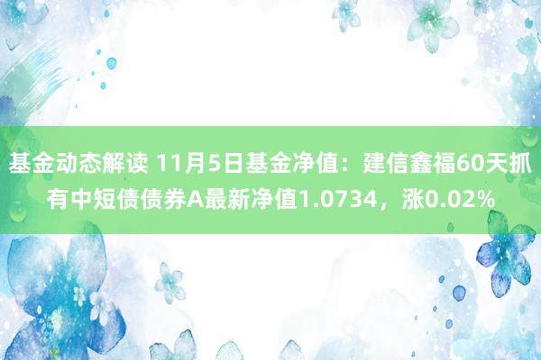 基金动态解读 11月5日基金净值：建信鑫福60天抓有中短债债券A最新净值1.0734，涨0.02%