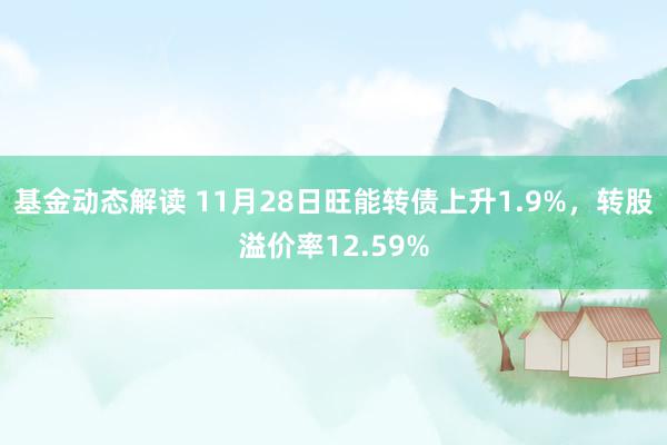 基金动态解读 11月28日旺能转债上升1.9%，转股溢价率12.59%