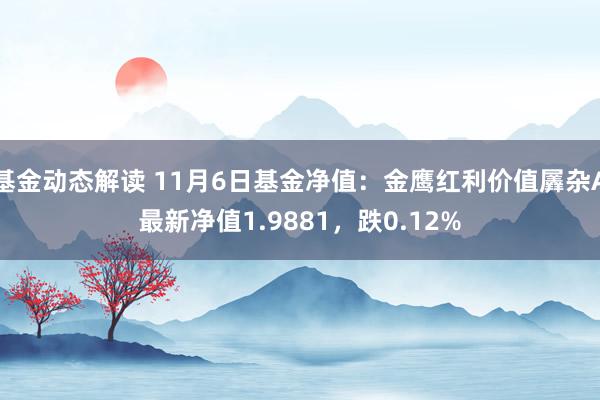 基金动态解读 11月6日基金净值：金鹰红利价值羼杂A最新净值1.9881，跌0.12%