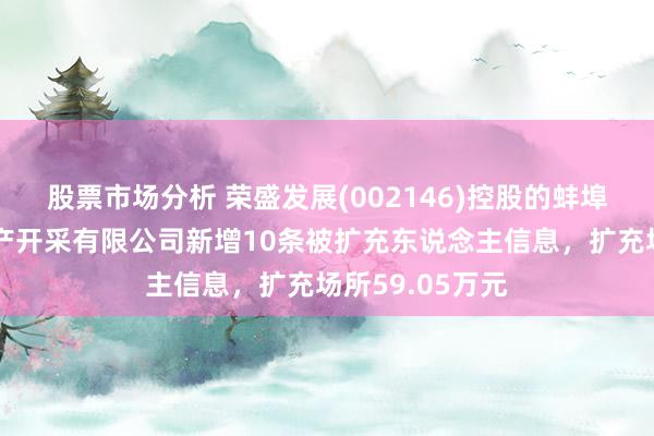 股票市场分析 荣盛发展(002146)控股的蚌埠荣宽阔业房地产开采有限公司新增10条被扩充东说念主信息，扩充场所59.05万元