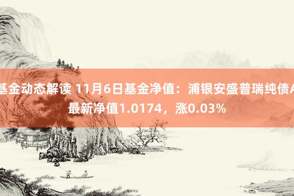 基金动态解读 11月6日基金净值：浦银安盛普瑞纯债A最新净值1.0174，涨0.03%