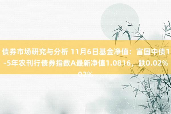 债券市场研究与分析 11月6日基金净值：富国中债1-5年农刊行债券指数A最新净值1.0816，跌0.02%