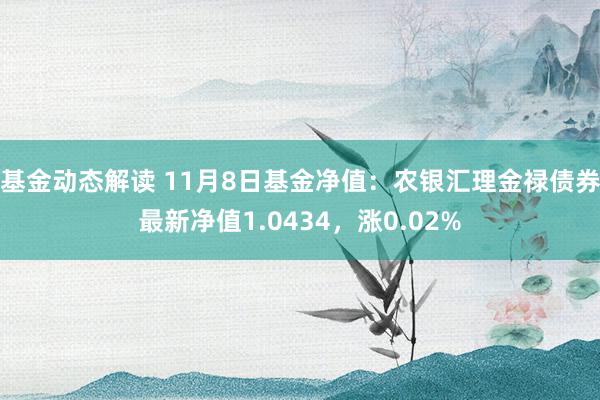 基金动态解读 11月8日基金净值：农银汇理金禄债券最新净值1.0434，涨0.02%