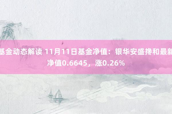 基金动态解读 11月11日基金净值：银华安盛搀和最新净值0.6645，涨0.26%