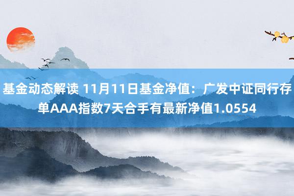 基金动态解读 11月11日基金净值：广发中证同行存单AAA指数7天合手有最新净值1.0554