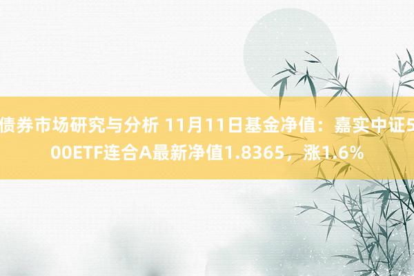 债券市场研究与分析 11月11日基金净值：嘉实中证500ETF连合A最新净值1.8365，涨1.6%