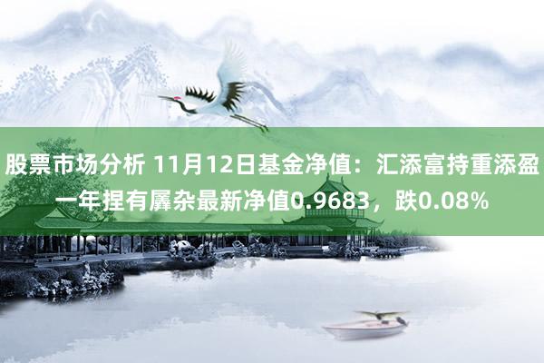 股票市场分析 11月12日基金净值：汇添富持重添盈一年捏有羼杂最新净值0.9683，跌0.08%