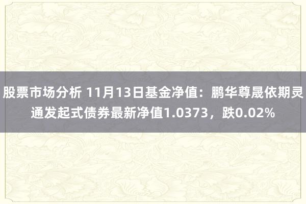 股票市场分析 11月13日基金净值：鹏华尊晟依期灵通发起式债券最新净值1.0373，跌0.02%