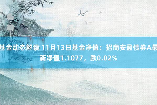 基金动态解读 11月13日基金净值：招商安盈债券A最新净值1.1077，跌0.02%