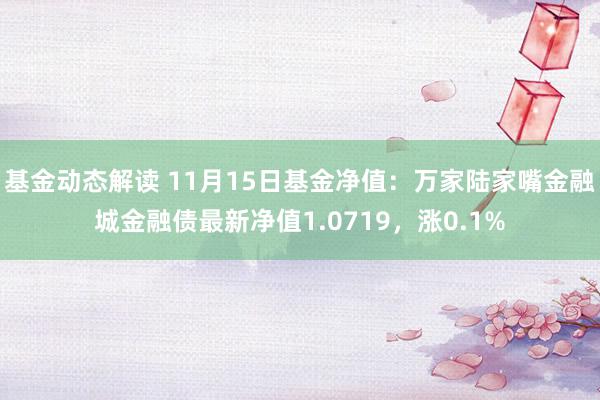 基金动态解读 11月15日基金净值：万家陆家嘴金融城金融债最新净值1.0719，涨0.1%