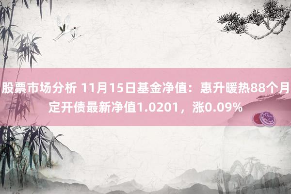 股票市场分析 11月15日基金净值：惠升暖热88个月定开债最新净值1.0201，涨0.09%