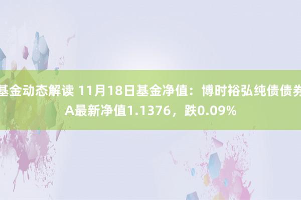 基金动态解读 11月18日基金净值：博时裕弘纯债债券A最新净值1.1376，跌0.09%