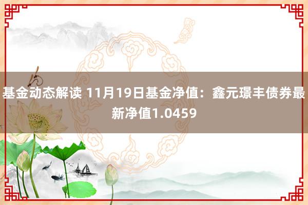 基金动态解读 11月19日基金净值：鑫元璟丰债券最新净值1.0459