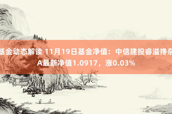 基金动态解读 11月19日基金净值：中信建投睿溢搀杂A最新净值1.0917，涨0.03%